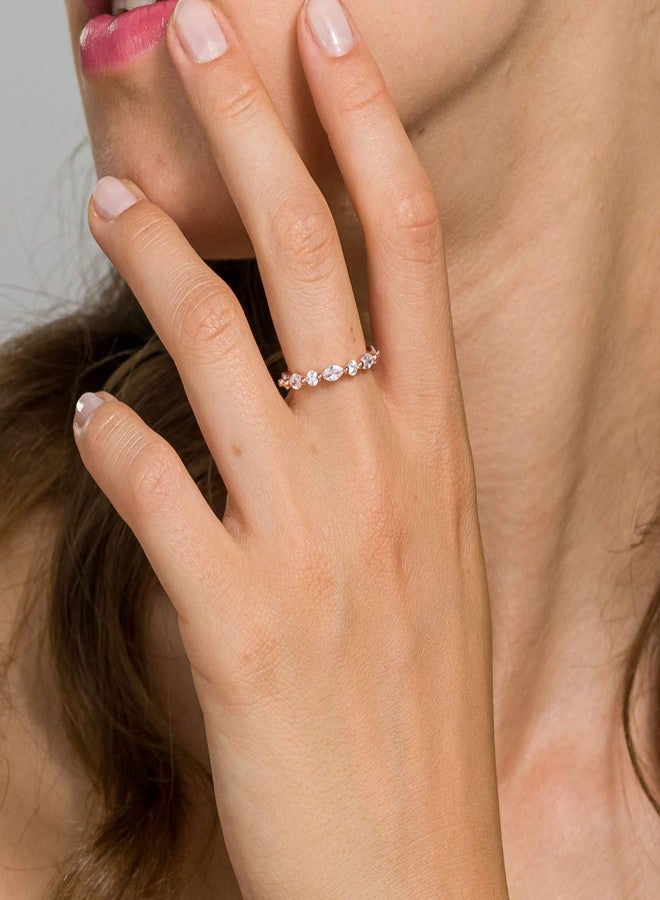 PAVOI 14K Yellow Gold Plated Cubic Zirconia Stacking Love Eternity Ring - 2.5mm Stackable Bands for Women - Gold Rings for Women, Size 7 - Image 2