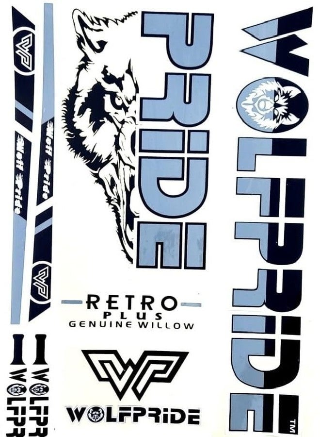 ملصق WOLF PRIDE Retro P رمادي اللون لمضرب الكريكيت (متعدد الألوان) - Image 1