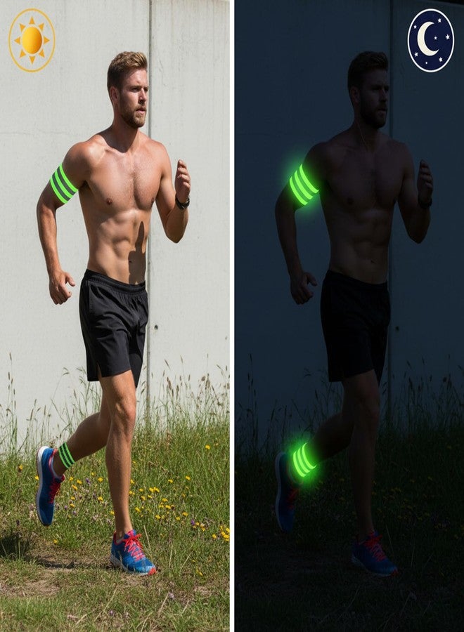 WJIAAA 8 Pcs Reflective Arm Bands for Runners,High Visibility Reflective Running Gear for Wrist Arm Ankle Leg Running Walking Cycling at Night Reflecting Gear Men Women - Image 3