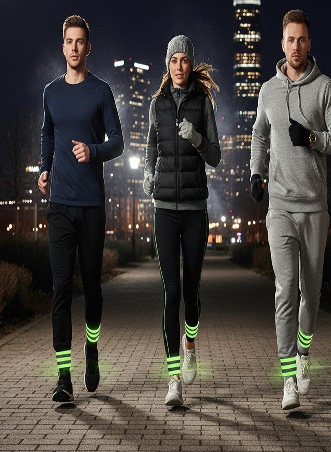 WJIAAA 8 Pcs Reflective Arm Bands for Runners,High Visibility Reflective Running Gear for Wrist Arm Ankle Leg Running Walking Cycling at Night Reflecting Gear Men Women - Image 2