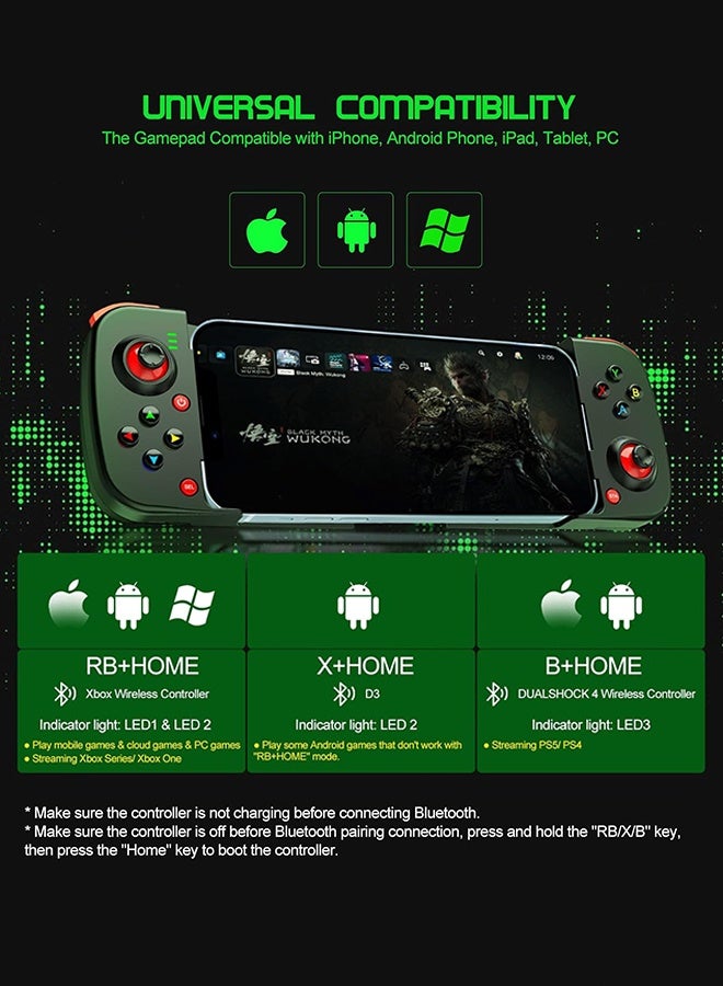 SUNDAREE وحدة تحكم الهاتف لدعم iPhone/Android، حافظة هاتف، وحدة تحكم ألعاب محمولة بتصميم مريح - لوحة ألعاب لاسلكية للألعاب السحابية واللعب عن بعد من PS - Image 2