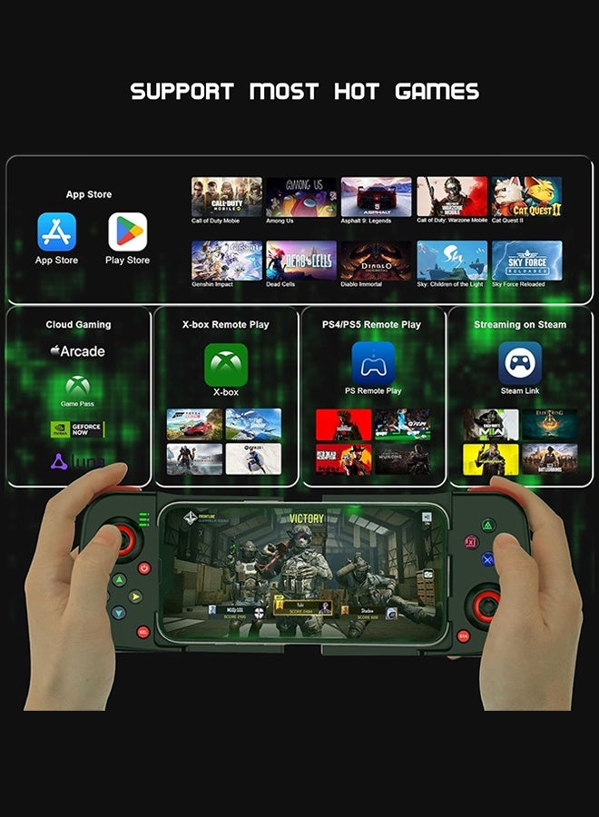 SUNDAREE وحدة تحكم الهاتف لدعم iPhone/Android، حافظة هاتف، وحدة تحكم ألعاب محمولة بتصميم مريح - لوحة ألعاب لاسلكية للألعاب السحابية واللعب عن بعد من PS - Image 3