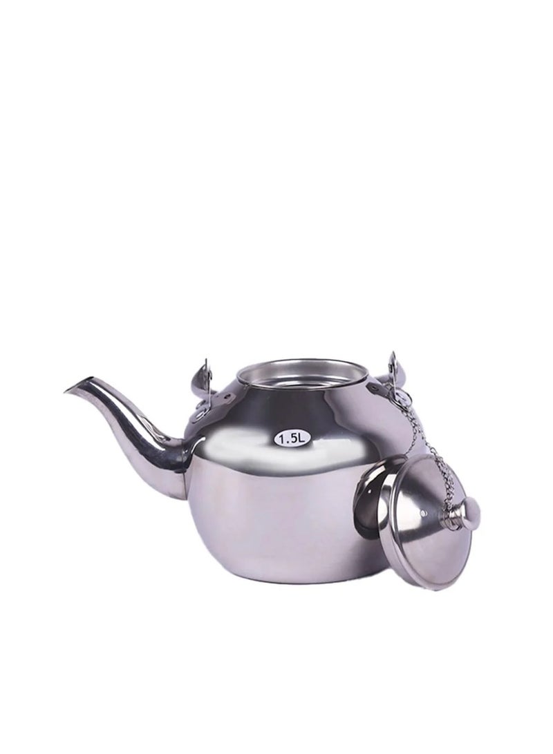 BASURRAH Arabic Teapot Silver Steel Brad 1.2L / 1.5L / 2L - Image 2