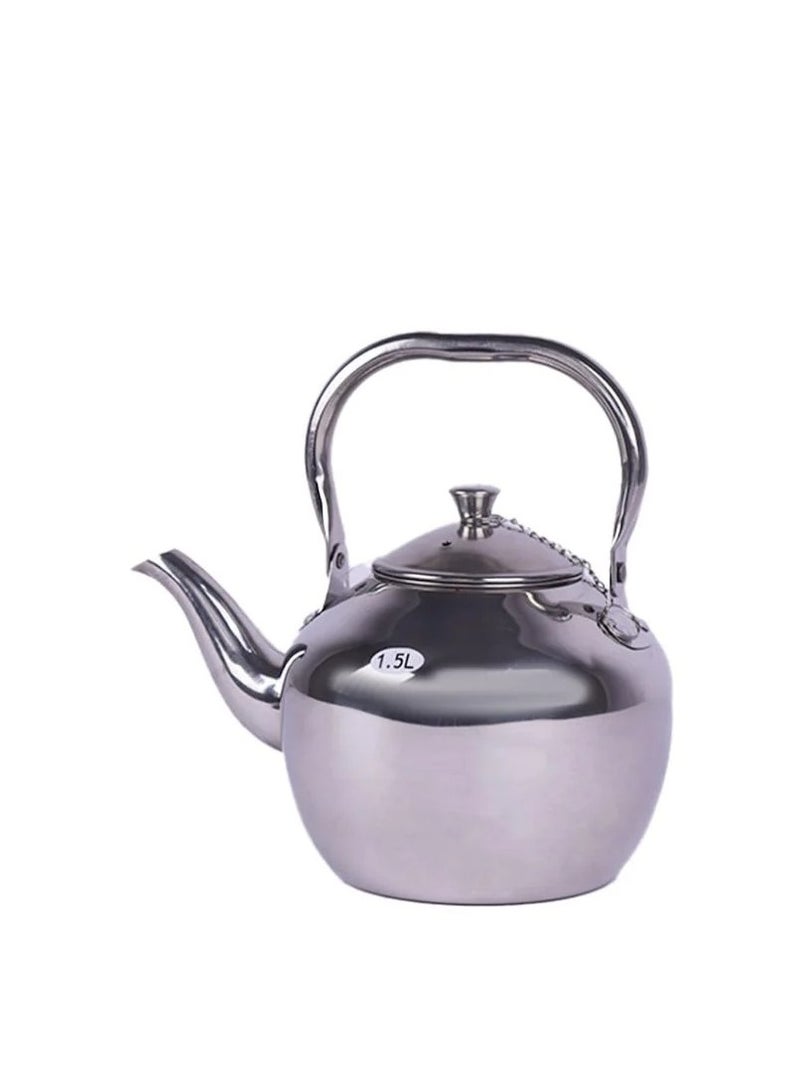 BASURRAH Arabic Teapot Silver Steel Brad 1.2L / 1.5L / 2L - Image 3