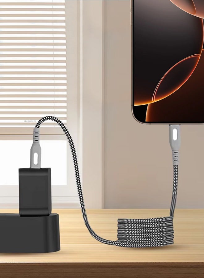 CATANES USB-C to USB-C Magnetic Charging Cable (1M) - PD Fast Charge, Detachable & Tangle-Free Design - Dark Grey - Image 2