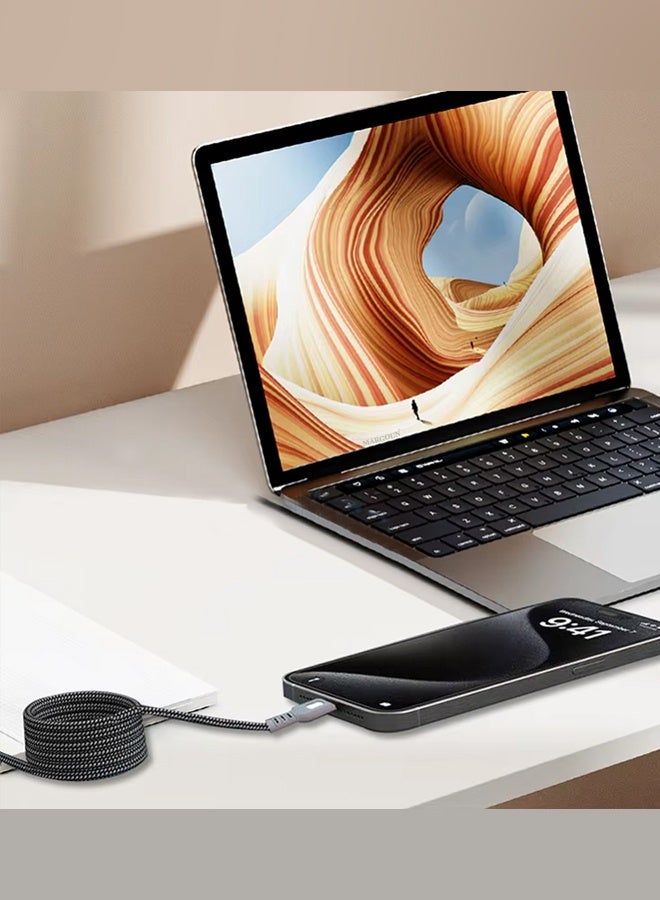 CATANES USB-C to USB-C Magnetic Charging Cable (1M) - PD Fast Charge, Detachable & Tangle-Free Design - Dark Grey - Image 3