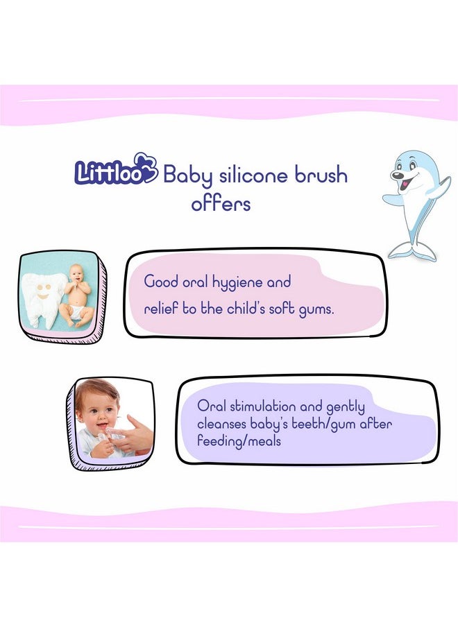 LITTLOO - Silicone Baby Finger Toothbrush, Great For Massaging & Cleaning Gums, Bpa-Free, Travel-Friendly Oral Care, Use Soft Brush For Kids & New Born Baby, Kids Finger Toothbrushes Pack Of 2 (Clear) - Image 1