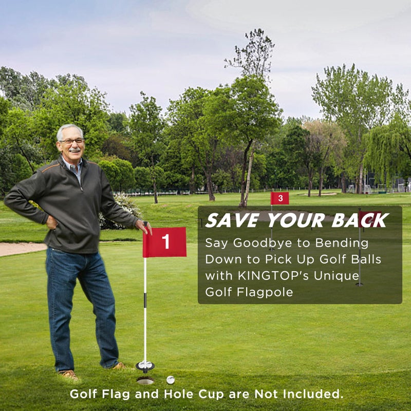 KINGTOP Golf Flagstick Mini, Practice Putting Green Flag Stick for Yard, Pole | Pin | Flagpole, Portable 2-Section Design, 3 Foot, 1-Pack, White - Image 4