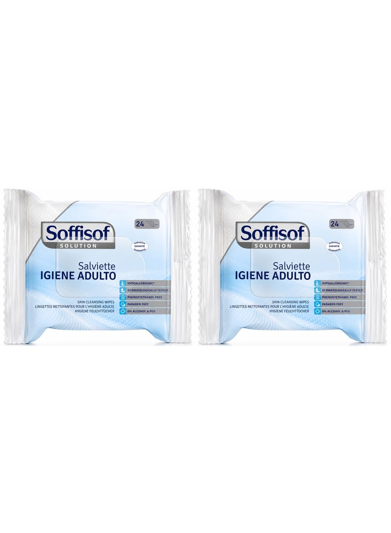 SOFFISOF Pack Of 2 SOFFISOF Wet Cleaning Wipes For The Elderly 24 Wipes - Image 1