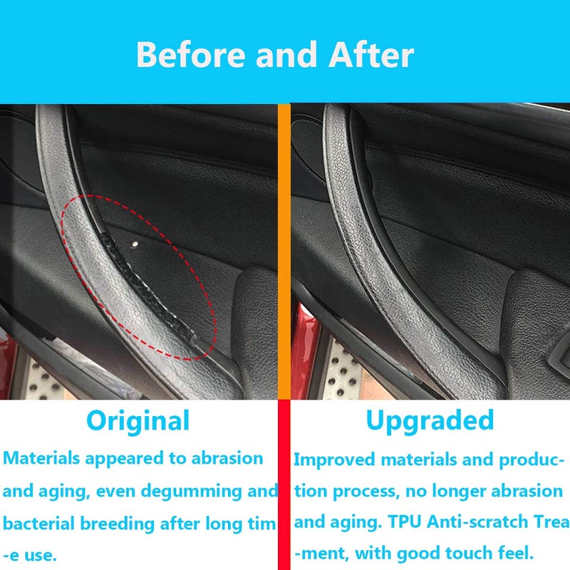 TTCR-II لدعم مقبض باب BMW X5 X6 حزام السحب، مقبض الباب الداخلي دعامة داخلية للجهة الأمامية/الخلفية للركاب، تريم مسند الذراع للباب (يتناسب مع: BMW X5 2007-2013 و X6 2008-2014، أسود، يمين) - Image 4
