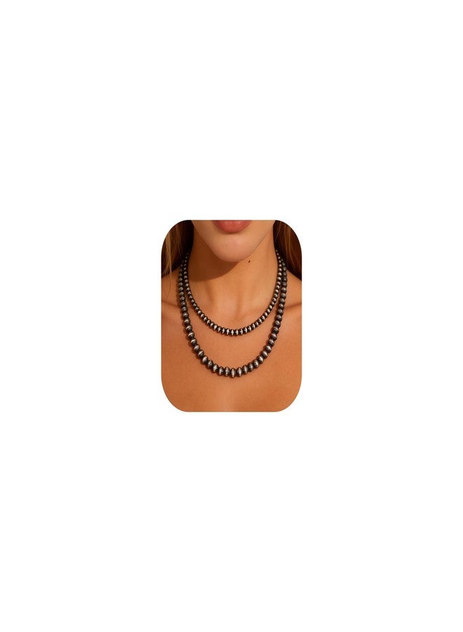 YANCHUN Navajo Pearl Necklace Western Jewelry for Women Vintage Cowgirl Necklace Boho Layered Beaded Necklaces Native American Jewelry Country Concert Outfits Accessories for Women - Image 1