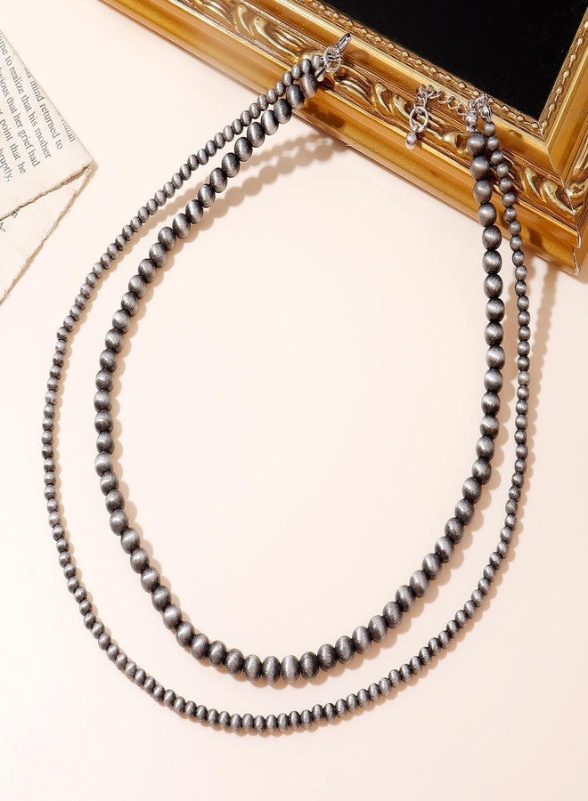 YANCHUN Navajo Pearl Necklace Western Jewelry for Women Vintage Cowgirl Necklace Boho Layered Beaded Necklaces Native American Jewelry Country Concert Outfits Accessories for Women - Image 5