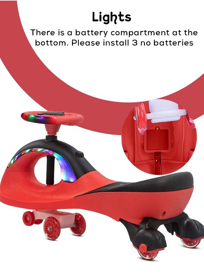 بيبي Baybee Roadmaster Magic Car للأطفال دفع على سيارات الأطفال مع عجلات من البولي يوريثان LED خالية من الخدوش ، سيارات دفع ، سيارات ركوب للأطفال ، سيارات ركوب على سيارات سوينغ للأطفال من سن 3 سنوات فما فو  - Image 3