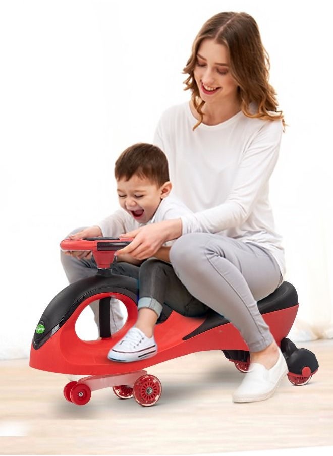 بيبي Baybee Roadmaster Magic Car للأطفال دفع على سيارات الأطفال مع عجلات من البولي يوريثان LED خالية من الخدوش ، سيارات دفع ، سيارات ركوب للأطفال ، سيارات ركوب على سيارات سوينغ للأطفال من سن 3 سنوات فما فو  - Image 1