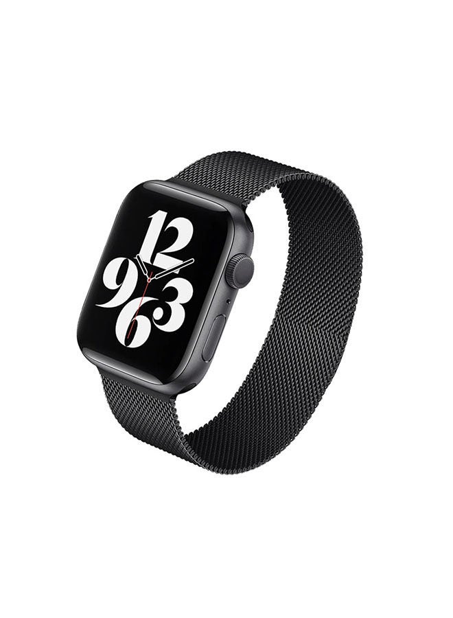 O Ozone Milanese Loop Strap For Apple Watch Series 10 9 8 7 6 5 4 SE 38mm 40mm 41mm 42mm Stainless Steel Double Mesh Wristbands - Black - Image 1