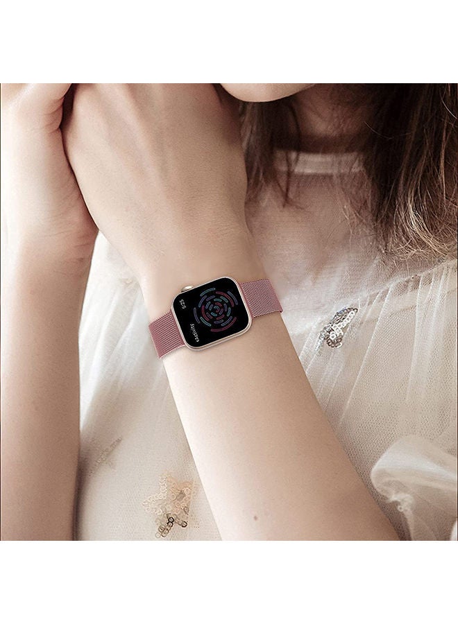 O Ozone Milanese Loop Strap For Apple Watch Series 10 9 8 7 6 5 4 SE 38mm 40mm 41mm 42mm Stainless Steel Double Mesh Wristbands - Black - Image 5