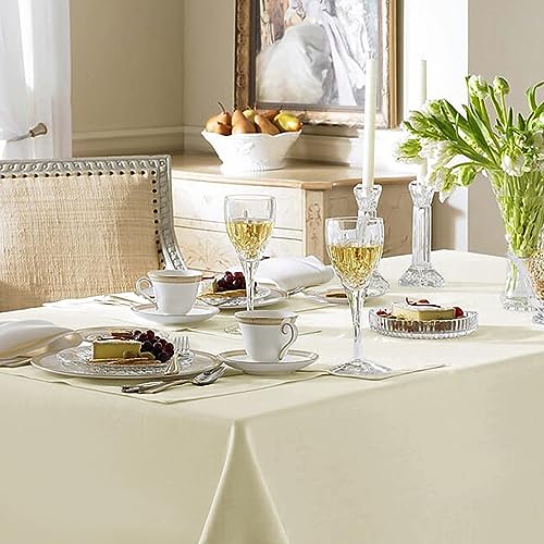 Fitable Ivory Tablecloths for 6-8 Foot Tables, 6 Pack - 70 x 120 Inches - Reusable and Washable Table Clothes, Polyester Fabric Table Covers for Wedding, Party, Banquet - Image 2