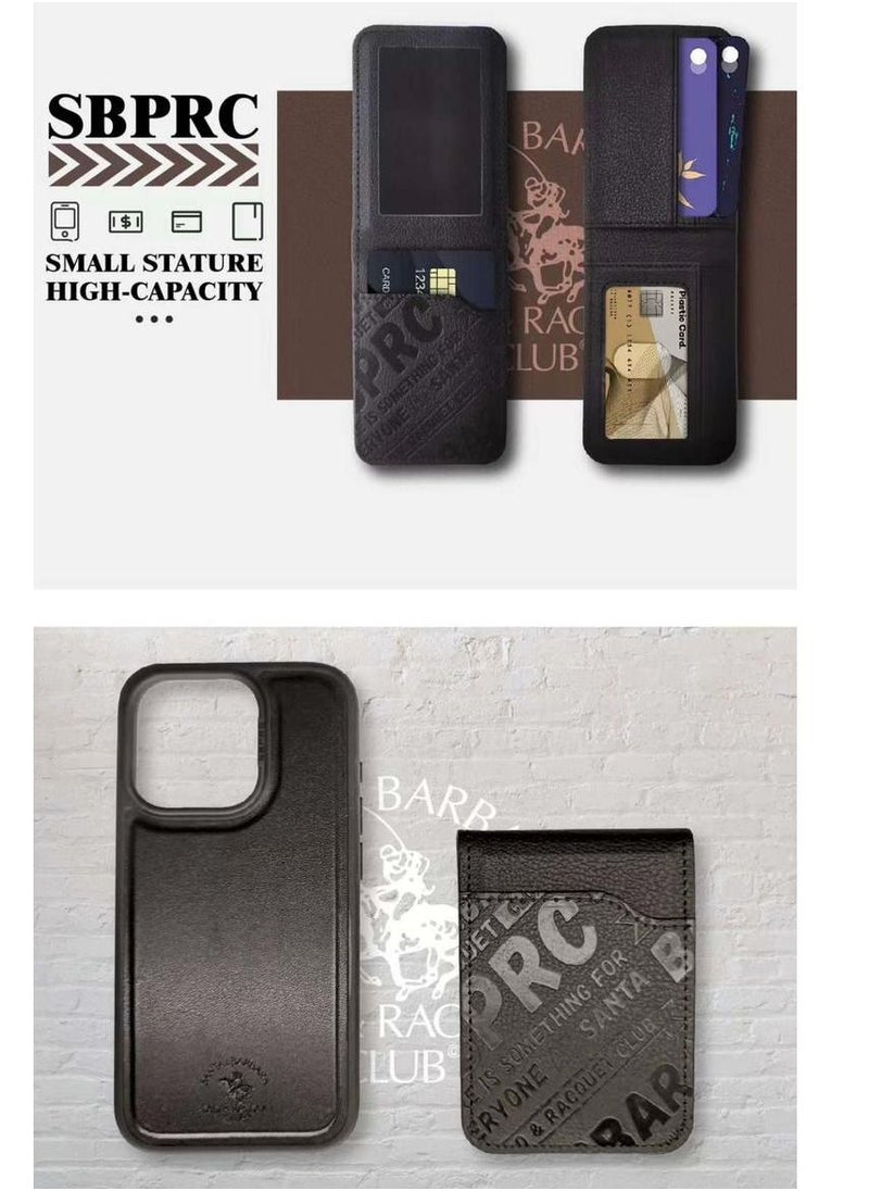 SANTA BARBARA POLO & RACQUET CLUB Timothy Genuine Leather Wallet Case for iPhone 15 Pro – Premium 2-in-1 Detachable Magnetic Wallet with Card Holder, Money Clipper, and Kickstand – Ultra Slim Protective Luxury Leather Case – Brown  - Image 4