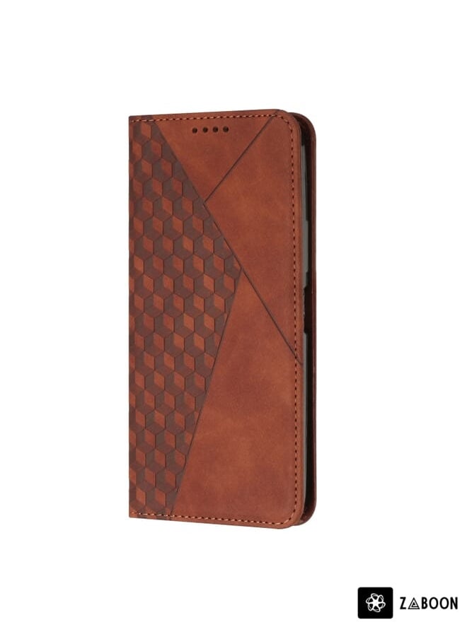 Green Tiger - For Xiaomi Redmi Note 12 Turbo/Poco F5 Diamond Splicing Skin Feel Magnetic Leather Phone Case(Brown) - Image 1