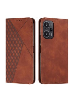 For Xiaomi Redmi Note 12 Turbo/Poco F5 Diamond Splicing Skin Feel Magnetic Leather Phone Case(Brown)