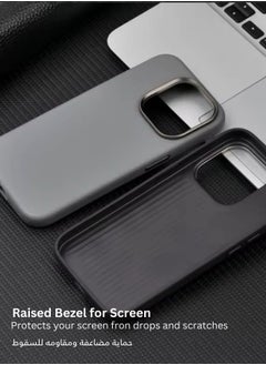 Generic Protection cover for iPhone 16 Pro, with a classic design, with buttons and a metal frame- Gray  - Image 4