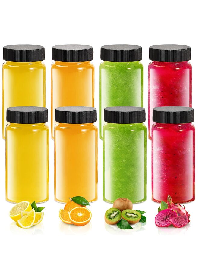 2oz Clear Glass Bottle with Lids, 60ml Small Glass Jar, Leakproof Mini Travel Bottles, Decorative Bottles Set for Juice, Wellness, Spices, 8 Pack - Image 1