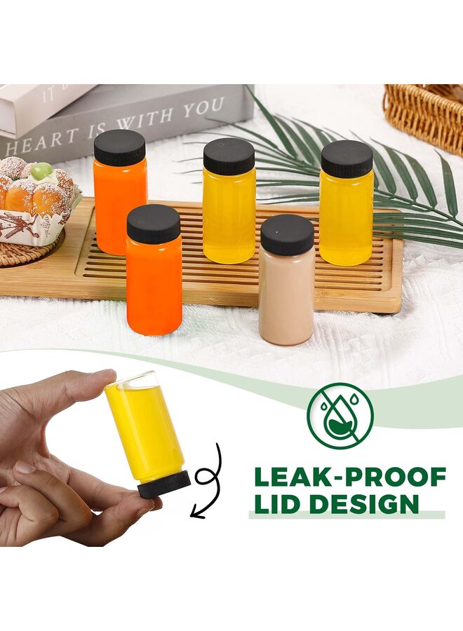 2oz Clear Glass Bottle with Lids, 60ml Small Glass Jar, Leakproof Mini Travel Bottles, Decorative Bottles Set for Juice, Wellness, Spices, 8 Pack - Image 3
