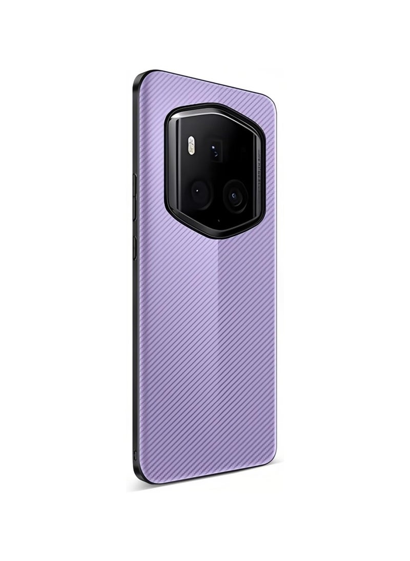 OCTOBER - Carbon Fiber Texture Leather Hybrid Compatible with Honor Magic 6 RSR Case Cover Ultra Thin Shockproof Back Soft Plated  Frame for Honor Magic 6 RSR - Image 1