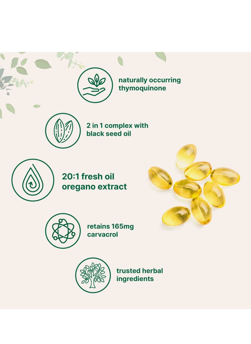 Oil 300 softgels Oil of Oregano Softgels,Oregano and Black Seed Oil Gel Capsules,Organic Oregano Oil Supplement Capsules,Non-GMO (1Bag) - Image 2