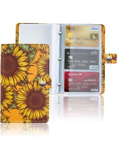 Excefore Credit Card Holder, Business Card Organizer Credit Cards Protector with 96 Card Slots RFID Blocking Business Cards Holder for Managing Your Different Cards to Prevent Loss or Damage (Sunflower)  - Image 1
