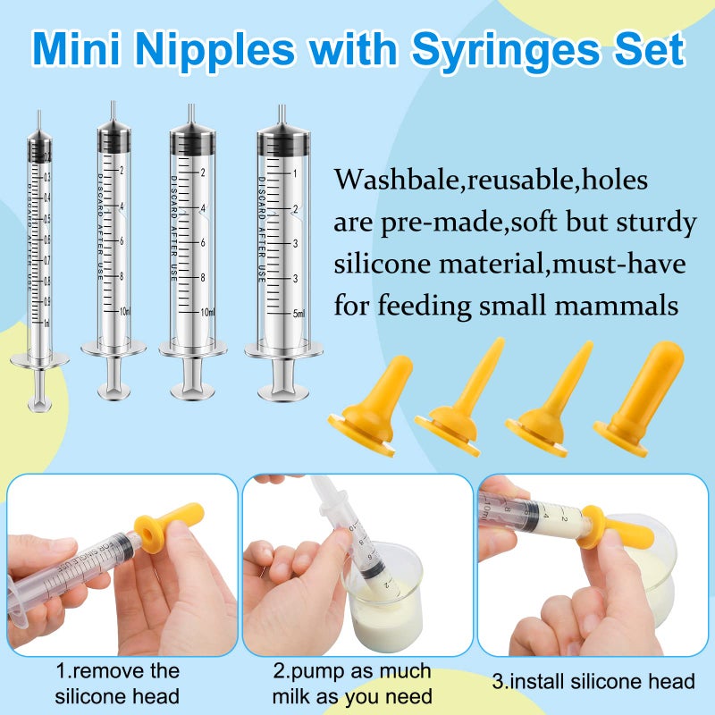 LEIFIDE 48 Pcs Puppy Kitten Whelping Kit Include 4 Puppy Feeding Tube, 6 Record Keeping Charts, 15 Whelping Collars, 15 Cord Clamps, 2 Gloves, Bulb Aspirator, Syringe, Bottle, Scissors, Stethoscope, Bag - Image 3