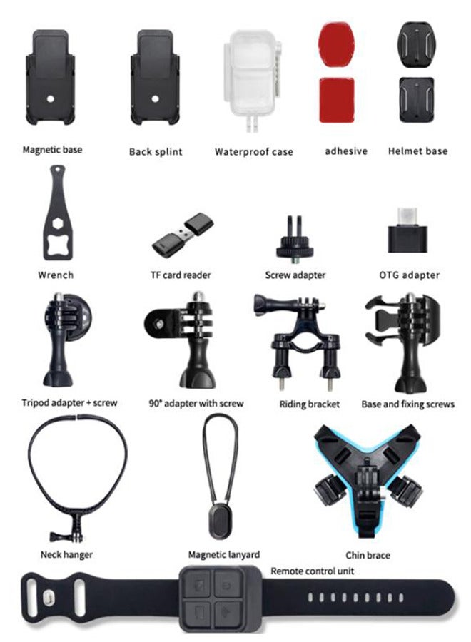 SOOCOO 4K HD Pocket Camera, 3800mAh Battery, 6-Axis Gyro Anti-shake Action Camera, Free 64GB Memory Card, Dual Touch Screen Body Camera, 30m Waterproof, F1.8 Large Aperture, Suitable For Video Blogging And Live Streaming, With Helmet Mounting Kit And Long-Lasting Charging Case  - Image 3