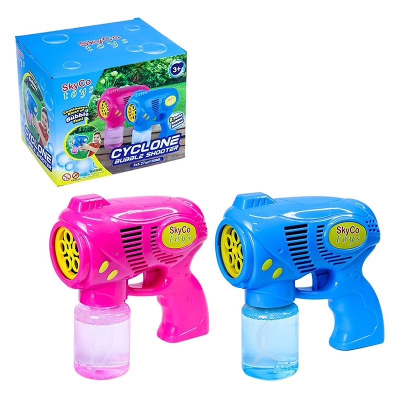 سكاي كو Skyco Bubble Gun 2pcs بنادق فقاعة للأطفال الوردي والأزرق الفقاعة الفقاعية الفقاعة الفقاعة لصالح الحفلة في الهواء الطلق في الهواء الطلق أعياد الميلاد - Image 2