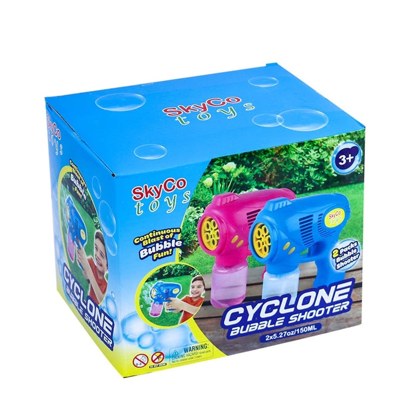 سكاي كو Skyco Bubble Gun 2pcs بنادق فقاعة للأطفال الوردي والأزرق الفقاعة الفقاعية الفقاعة الفقاعة لصالح الحفلة في الهواء الطلق في الهواء الطلق أعياد الميلاد - Image 3