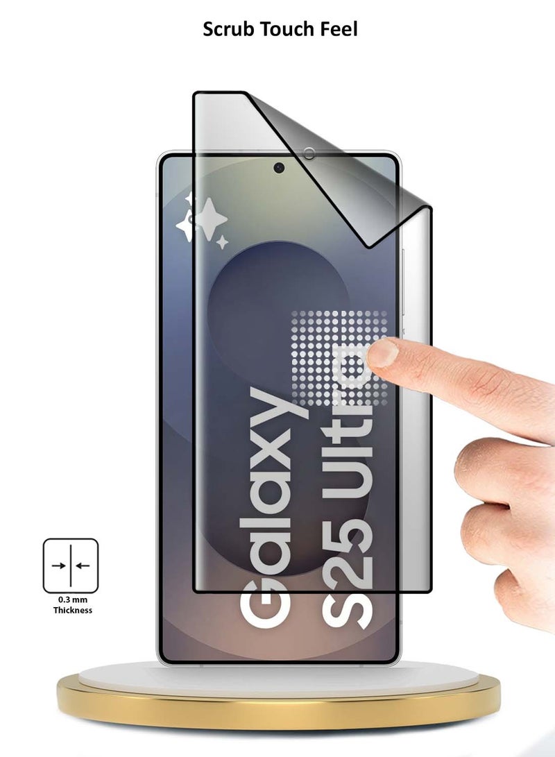 دبليو تيك سامسونج جالاكسي S25 الترا 2025 بريميوم إيدج برو نانو سيراميك غراء كامل غطاء كامل واقي شاشة مرن غير لامع - شفاف / أسود - Image 3