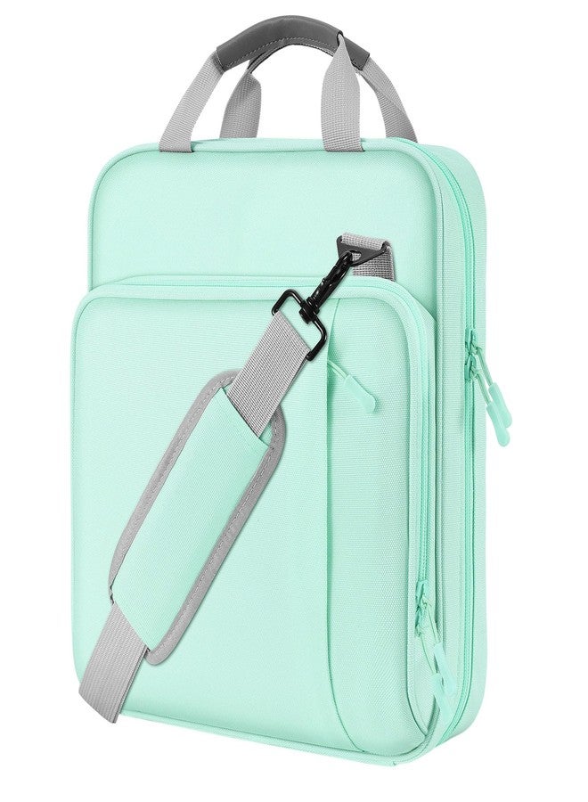 MoKo Zipper Binder, 2 inch 3 Ring Binder with 500 Sheet Capacity, Shoulder Strap Handle, Multi-Pocket Bag for Middle School Student, Mint Green - Image 1