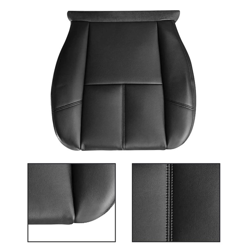 Priprilod Driver or Passenger Side Bottom Replacement Microfiber Leather Seat Cover Black Compatible with Chevy Avalanche Silverado Suburban Tahoe GMC Sierra Yukon 2007 2008 2009 2010 2012 2013 2014 - Image 2