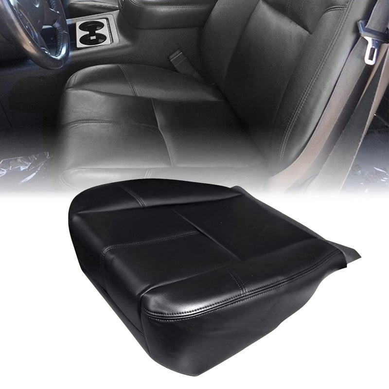 Priprilod Driver or Passenger Side Bottom Replacement Microfiber Leather Seat Cover Black Compatible with Chevy Avalanche Silverado Suburban Tahoe GMC Sierra Yukon 2007 2008 2009 2010 2012 2013 2014 - Image 3