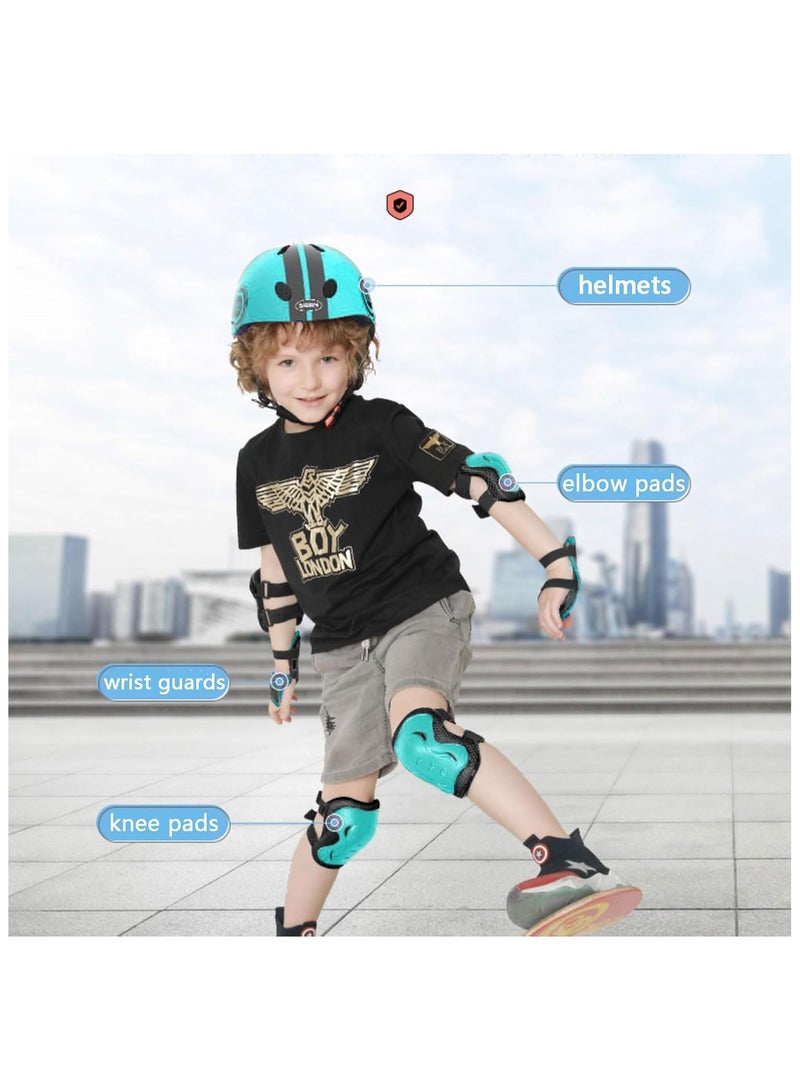 Soofam Kids Bike Helmet Set Skateboard Knee Pads，Toddler Cyling Protective Gear Knee & Elbow Pads Wrist Guards for Girls Boys Inline Skating Bike Cycling Skateboard Scooter 2-14 Years(S 48-52 cm Children aged 2-5) - Image 3