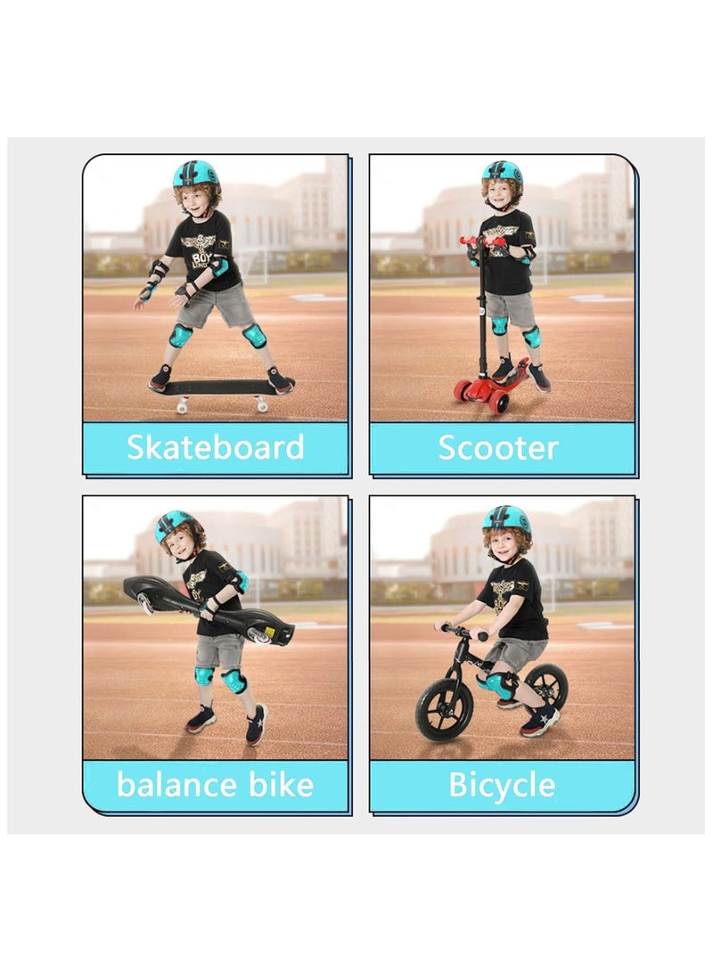 Soofam Kids Bike Helmet Set Skateboard Knee Pads，Toddler Cyling Protective Gear Knee & Elbow Pads Wrist Guards for Girls Boys Inline Skating Bike Cycling Skateboard Scooter 2-14 Years(S 48-52 cm Children aged 2-5) - Image 5