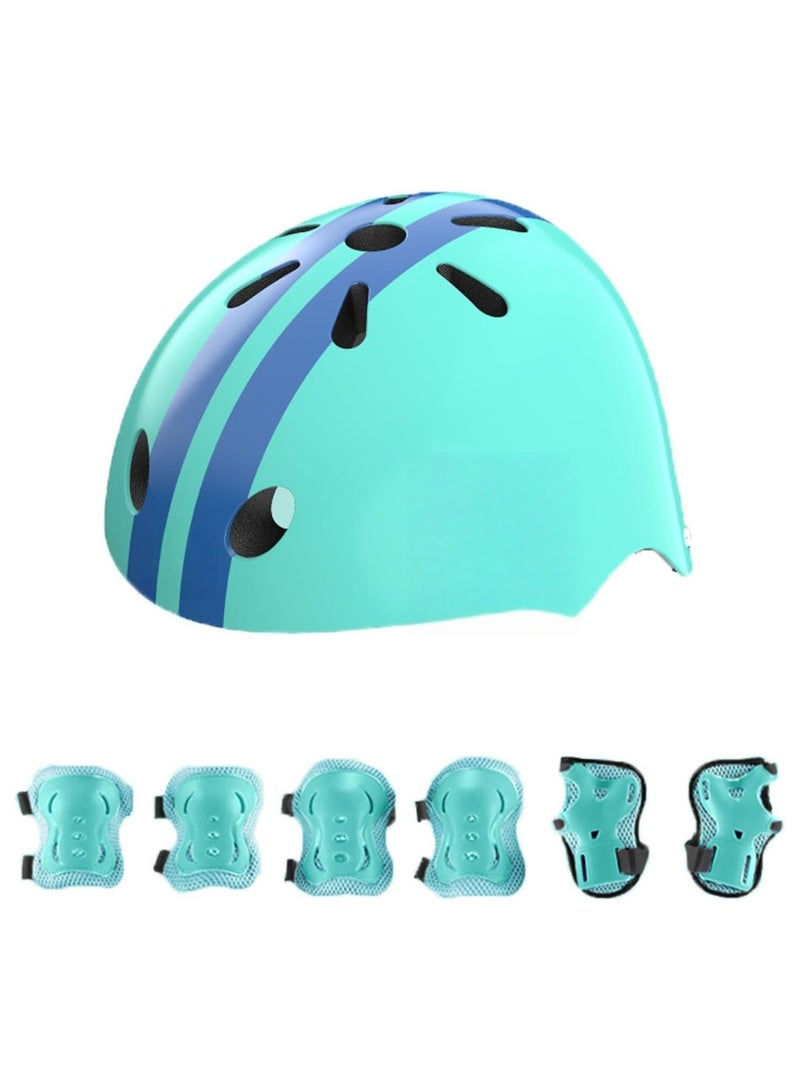 Soofam Kids Bike Helmet Set Skateboard Knee Pads，Toddler Cyling Protective Gear Knee & Elbow Pads Wrist Guards for Girls Boys Inline Skating Bike Cycling Skateboard Scooter 2-14 Years(S 48-52 cm Children aged 2-5) - Image 1