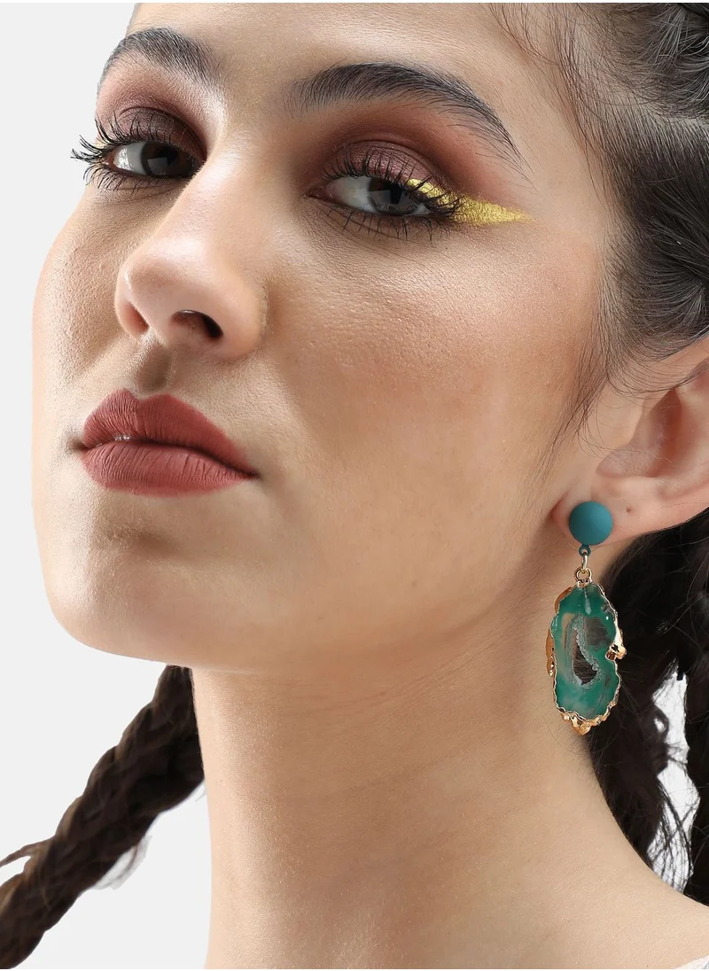 SOHI Gold Plated Party Designer Stone Drop Earring For Women