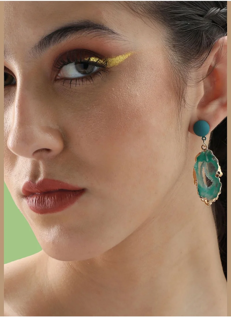 SOHI Gold Plated Party Designer Stone Drop Earring For Women