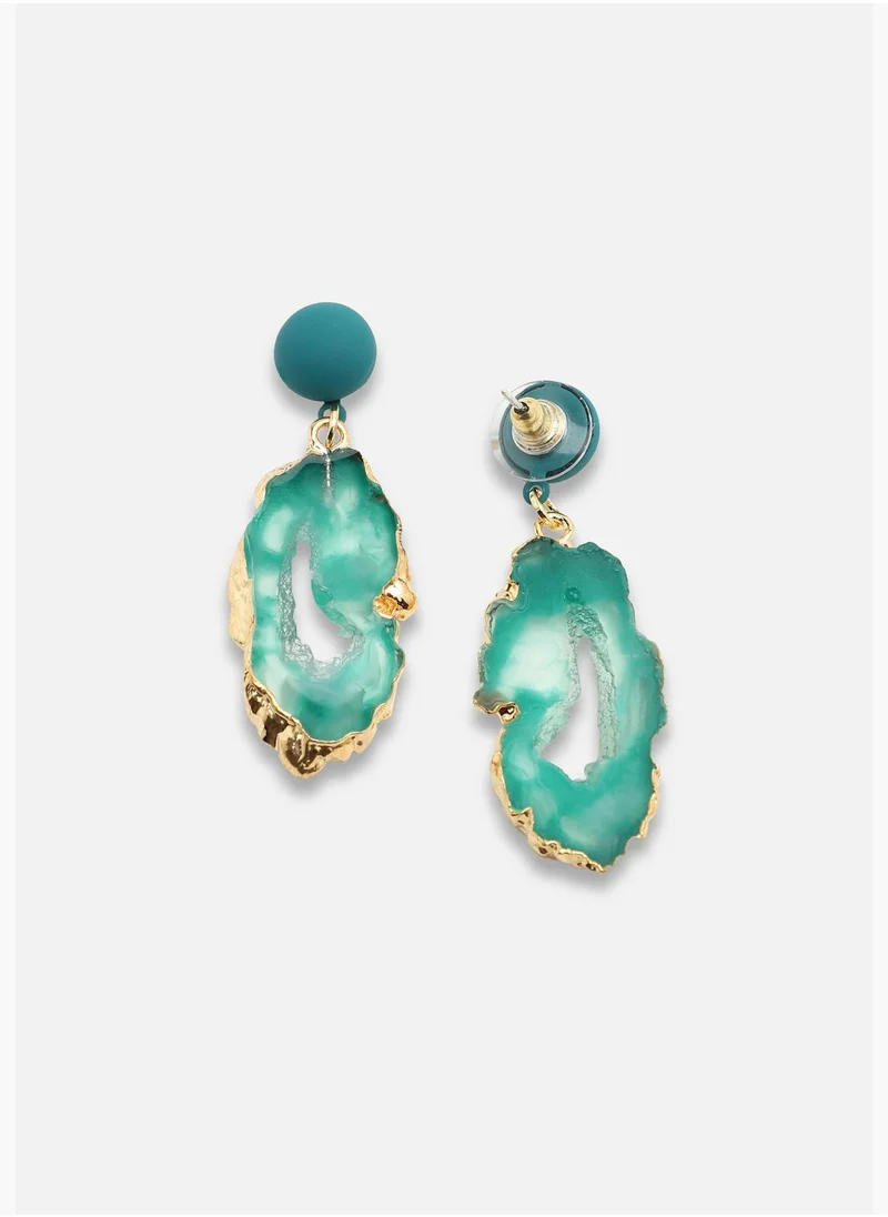 SOHI Gold Plated Party Designer Stone Drop Earring For Women