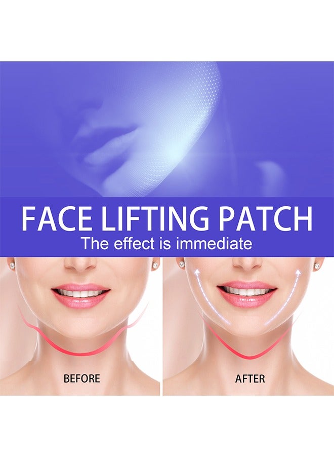 60 Pcs Face Lift Tape Tapes with String, Waterproof High Elasticity V Shape Lift Tape Stickers for Wrinkles Jowls Neck Eye, Quick Face Lifting Band (White) - Image 4