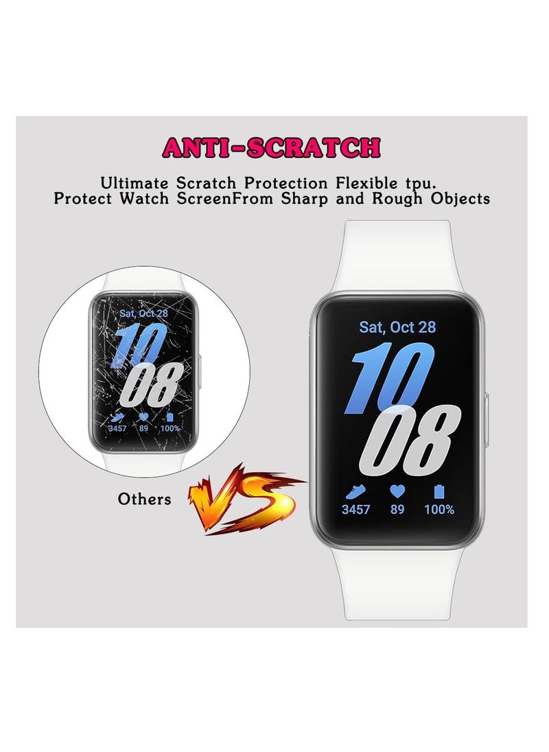 Peachjoy 4 Pack Screen Protector Compatible for Samsung Galaxy Fit 3 Watch Case, Galaxy Fit 3 Flexible Full Coverage Clear TPU Film (Clear)  - Image 4