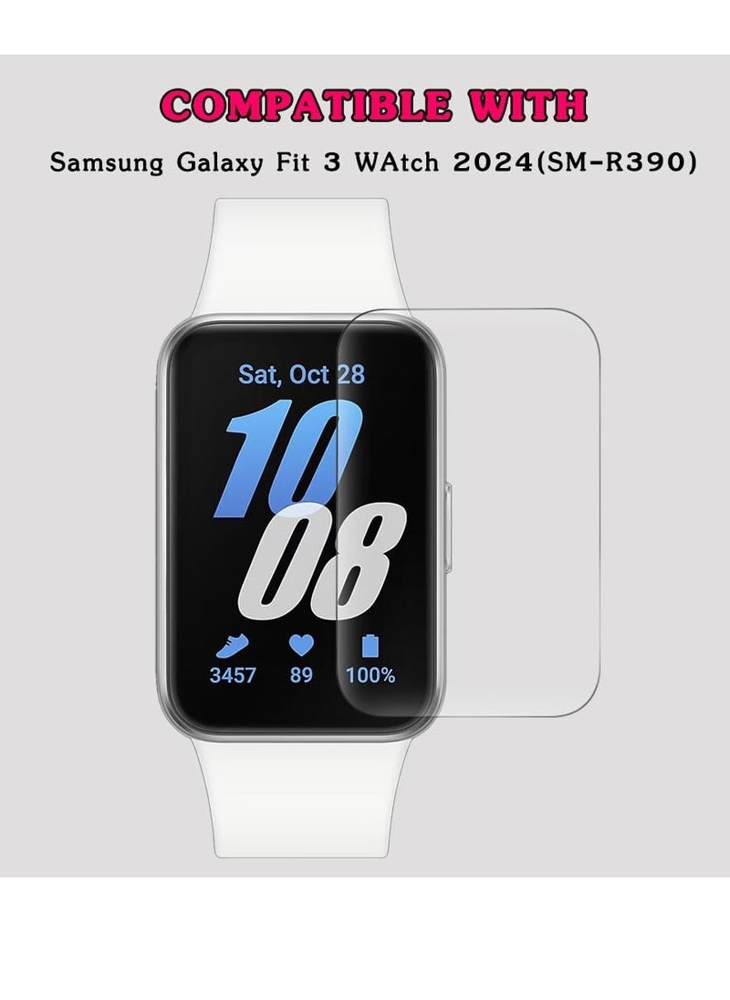 Peachjoy 4 Pack Screen Protector Compatible for Samsung Galaxy Fit 3 Watch Case, Galaxy Fit 3 Flexible Full Coverage Clear TPU Film (Clear)  - Image 2