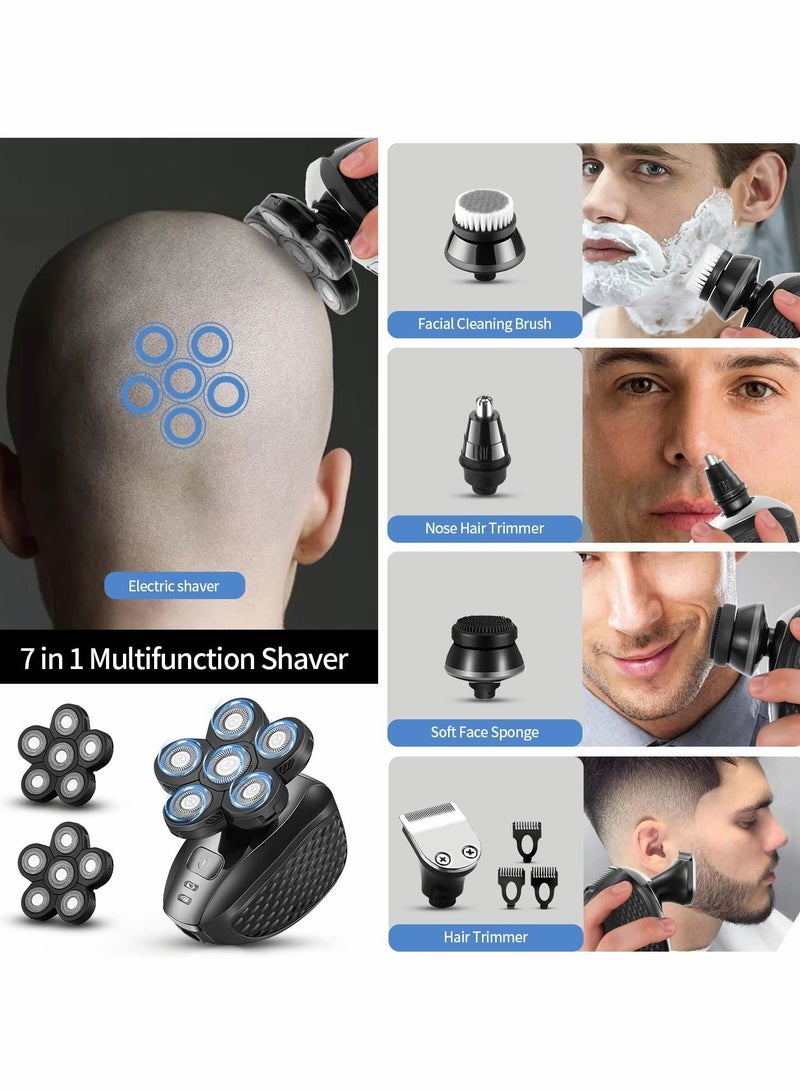 SYOSI Electric Shaver for Men, 6D 7 in 1 Men Razors Rotary Head Shavers Cordless Bald Head Shaver Rechargeable Face and Head shaver Waterproof Electric Razor for Man Wet and Dry Shaving Grooming - Image 5
