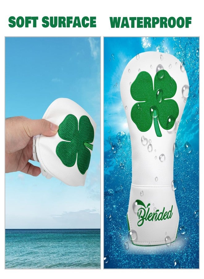 BAIRBRE Golf Club Covers Embroidery Green Lucky Clover Fariway Wood Headcover 3 Wood Head Cover Leather Golf Headcover for Most Brand (for Fariway Wood) - Image 5