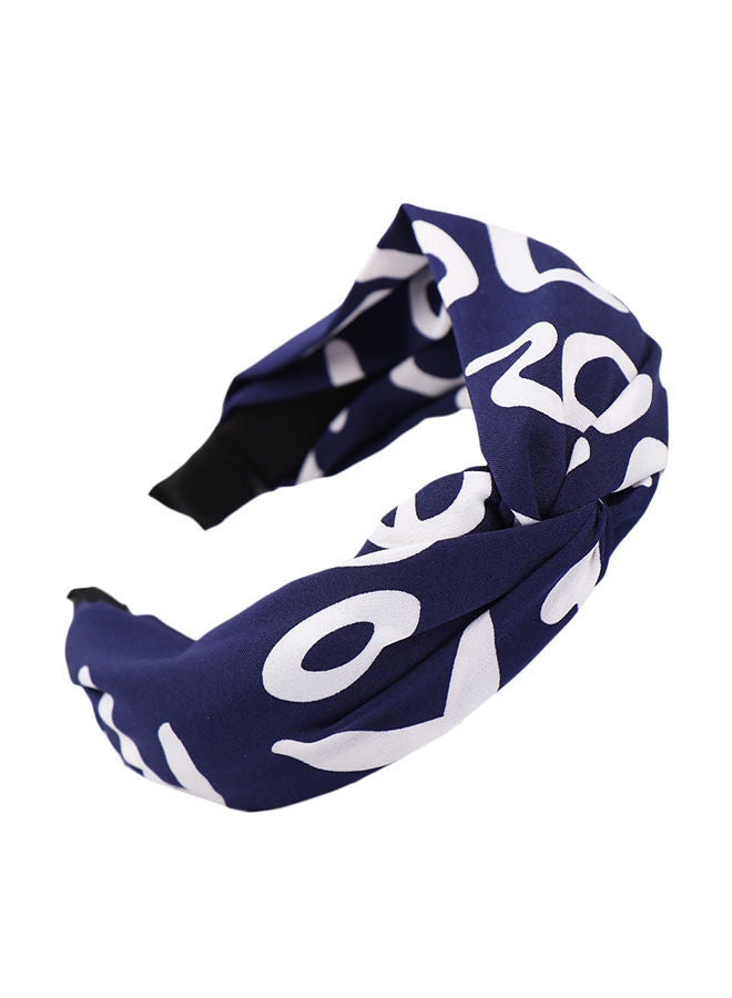 NIBEMINENT Letter Pattern Faddish Hairband Navy Blue